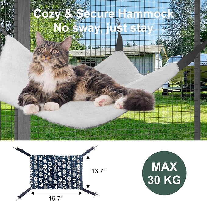 TIMHAKA Cat Catio with Tunnel, 2 in 1 Outdoor Cat Enclosure Include 1 Catio and - Image 6