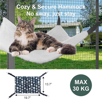 TIMHAKA Cat Catio with Tunnel, 2 in 1 Outdoor Cat Enclosure Include 1 Catio and - Image 6