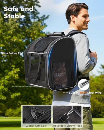 Pecute Cat Backpack with Widened Interior Space, Upgraded Dog Backpack Carrier - Image 3