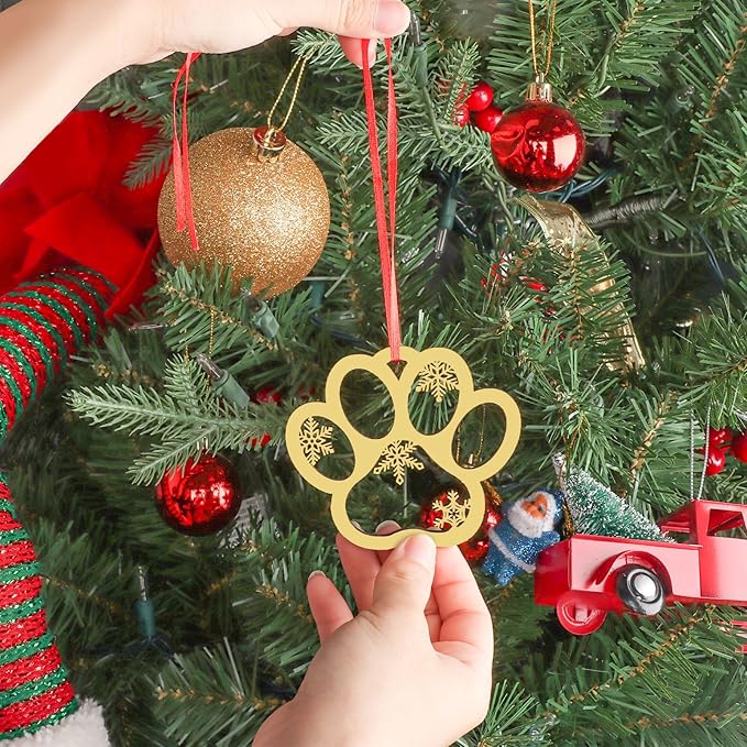 Christmas Dog Paw Ornaments Personalized Pet Paw Ornament Christmas Tree - Image 3