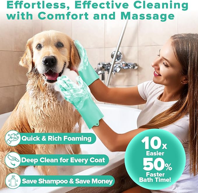Augwind 6PCS Pet Grooming Kit for Dogs, Cats and Horses | Dog Washing Gloves | - Image 2