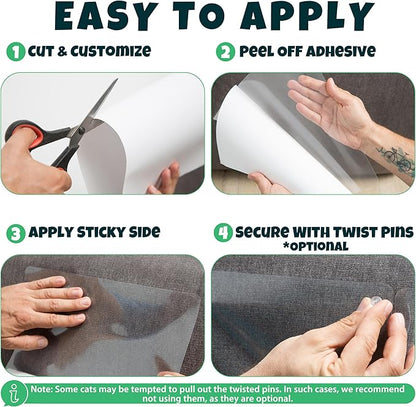 FixZilla Anti Cat Scratch Furniture Protector, Easy-to-Apply Scratching - Image 3