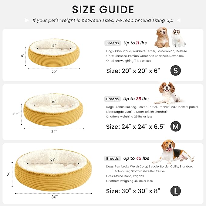 Love's cabin Round Donut Cat and Dog Cushion Bed, 24in Pet Bed - Image 4