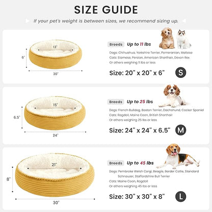 Love's cabin Round Donut Cat and Dog Cushion Bed, 24in Pet Bed - Image 4