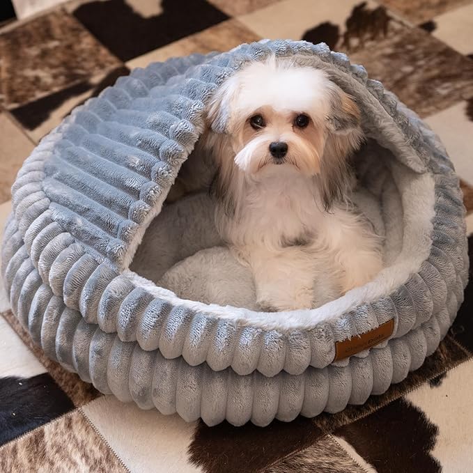 CHEERPALS Cat Cave Bed for Indoor Cats, Washable Covered Cat Bed Hooded Kitty - Image 7