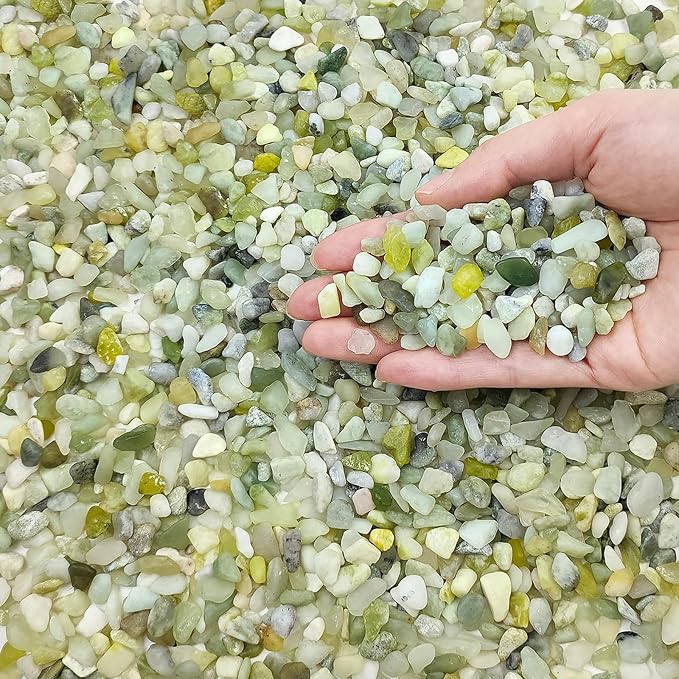 FANTIAN Jade Pebbles for Indoor Plants, 1/4 Inch Polished Green Pea Gravel by FANTIAN-GardeningMakesLifeBetter