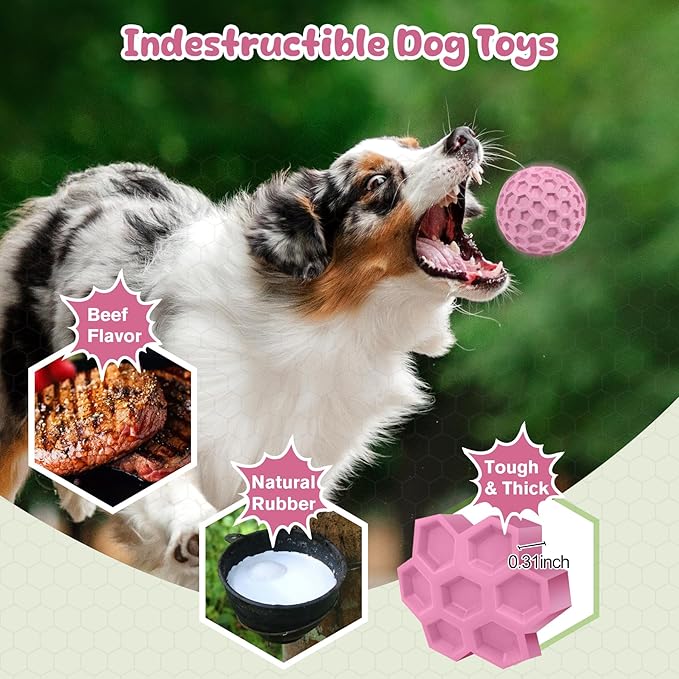 Tough Dog Chew Toys for Aggressive Chewers, Indestructible Dog Balls for - Image 3