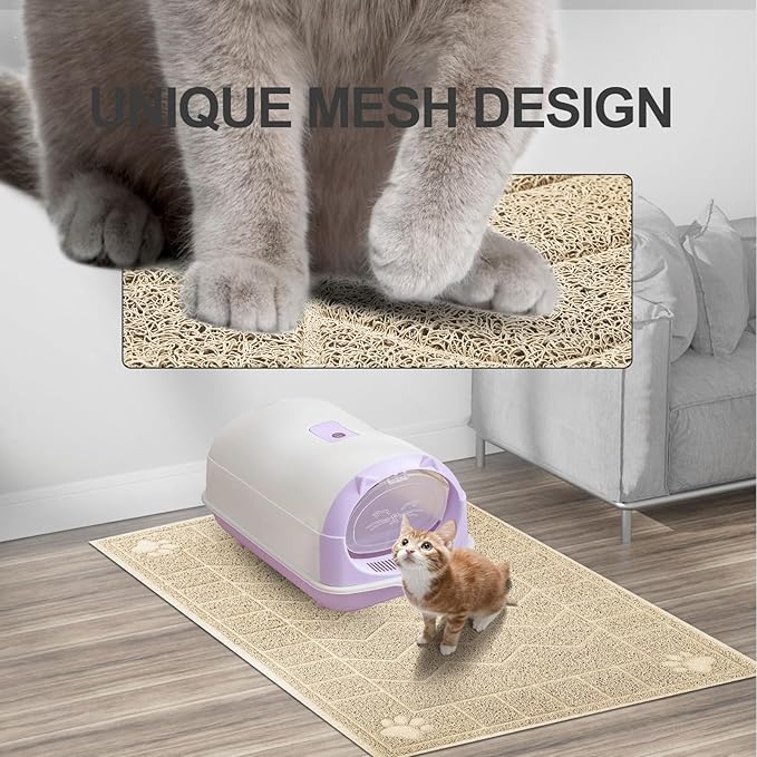 Cat Litter Mat, Litter Trapping Mat Soft on Kitty Paws, Waterproof, Easy Clean - Image 3
