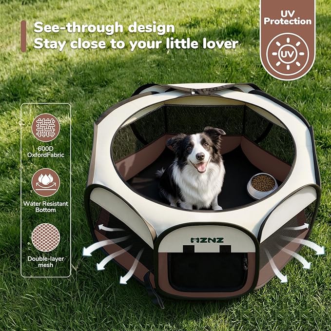 Dog Playpen, Portable Puppy Pet Crate Indoors - Image 6