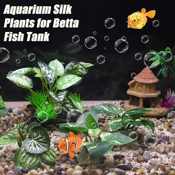 Aquarium Plastic Plants, Driftwood Betta Silk Plants, Silk Plants Aquarium Set - Image 5