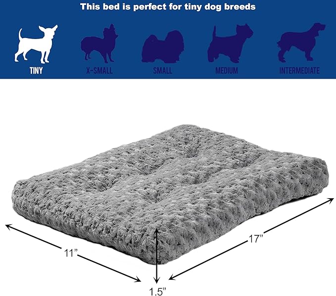 MidWest Homes for Pets XXS QuietTime Deluxe Gray Ombré Swirl Plush Pet Bed - Image 3