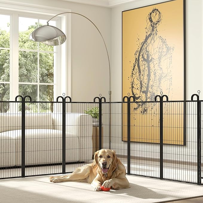 Dog Playpen Outdoor 16 Piece Panels Heavy Duty Dog Fence 47" Height Anti-Rust - Image 2