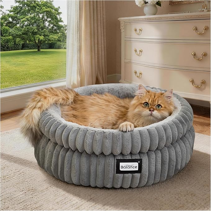 BALANCE Cat Bed Kitten Bed, Washable Round Cat Beds by BalancePet