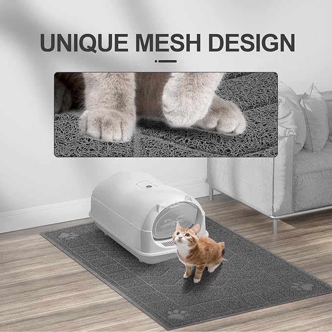 Cat Litter Mat, Litter Trapping Mat Soft on Kitty Paws, Waterproof, Easy Clean - Image 4