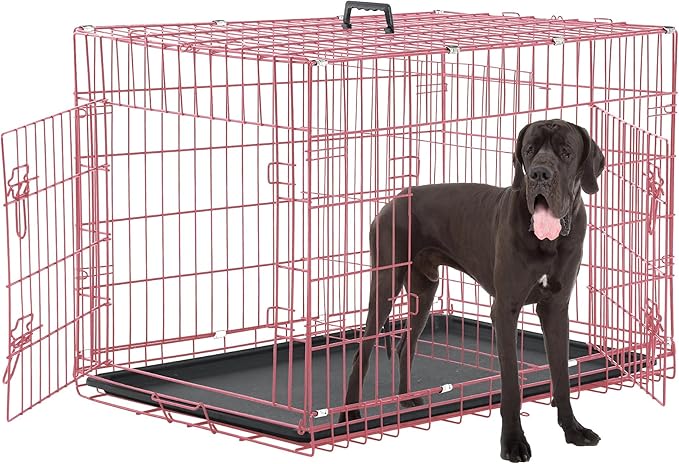 48 Inch Extra Large Dog Crates for Medium Dogs, Double-Door Folding XXL Dog by TFFnew