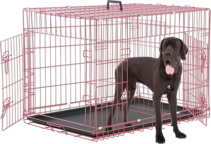 48 Inch Extra Large Dog Crates for Medium Dogs, Double-Door Folding XXL Dog by TFFnew