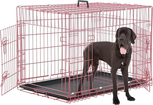 48 Inch Extra Large Dog Crates for Medium Dogs, Double-Door Folding XXL Dog by TFFnew