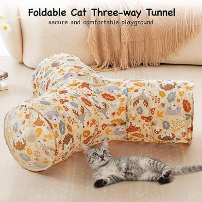 Tempcore Pet Cat Tunnel Tube Cat Toys 3 Way Collapsible, Cat Tunnels - Image 3