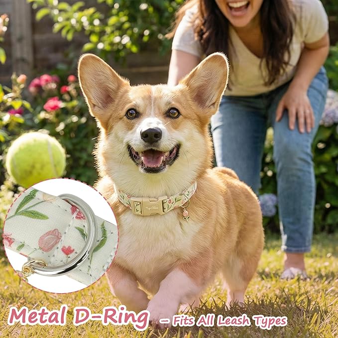 Dog Collar with Tulip Patterns, Spring Summer Collection Dog Collar with - Image 6