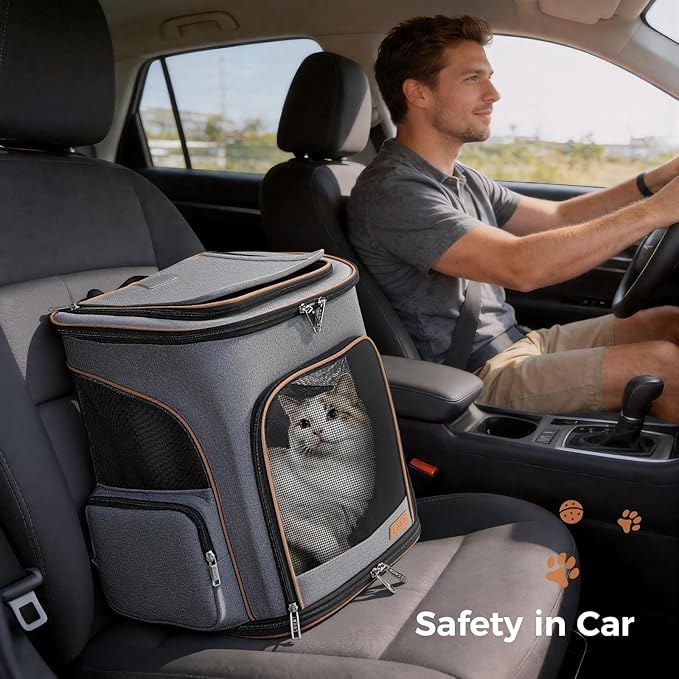 Lekereise Pet Carrier Backpack Expandable Cat Backpack - Image 6