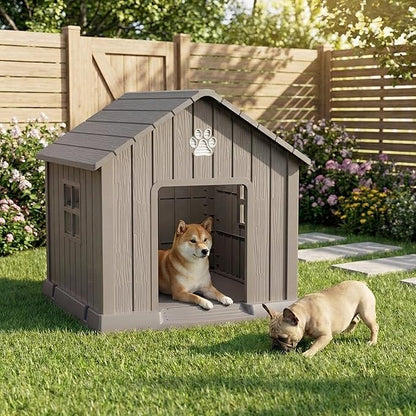 VIXZEN Dog House Outdoor, 31 Inches Weatherproof Resin Dog House Indoor Large - Image 6