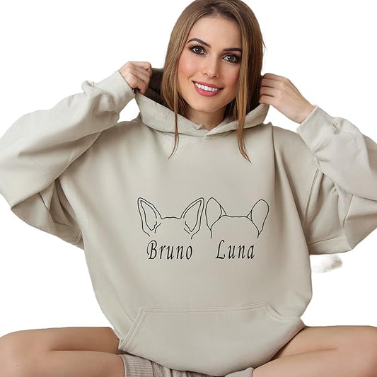 Custom Dog Mom Shirt Personalized Dog Ears Sweatshirt by CustomUnique