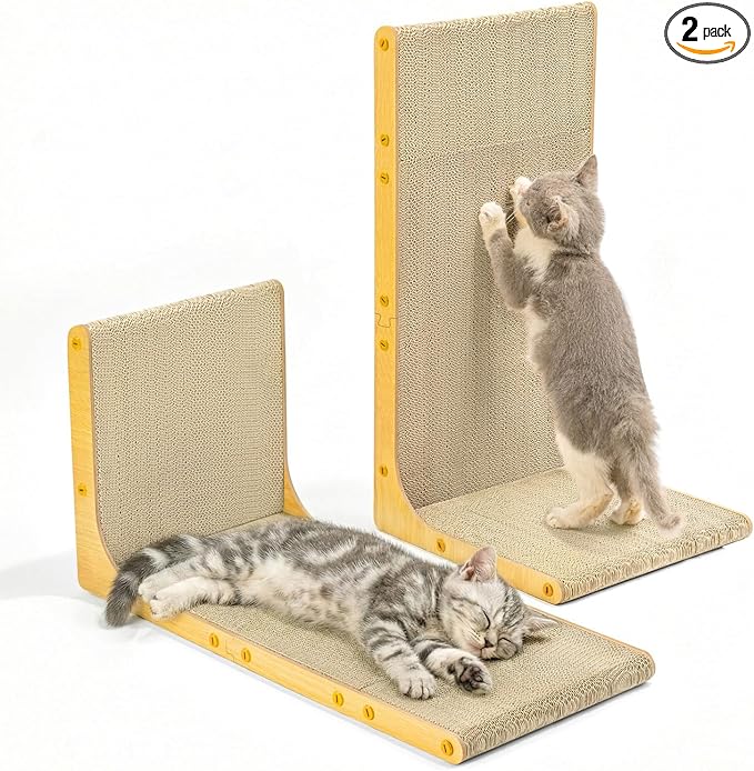 Conlun Cardboard Cat Scratcher, Vertical Wall-Leaning Scratching Board to by Conlun