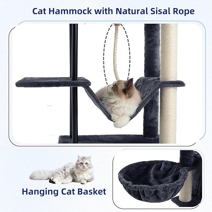Gitelsnour Cat Tree, Cat Tower for Indoor Cats, 43.3 inch Cat Tree Tower - Image 4