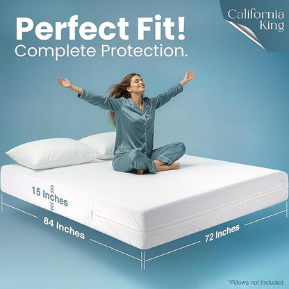 Utopia Bedding Mattress Protector Zippered California King Size, 100% - Image 3