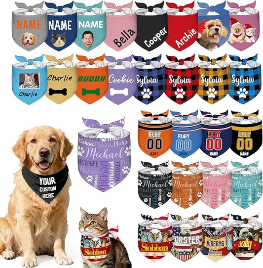 Custom Dog Bandana Personalized Name Logo Photo Text Dog Scarf Customized by Unknown