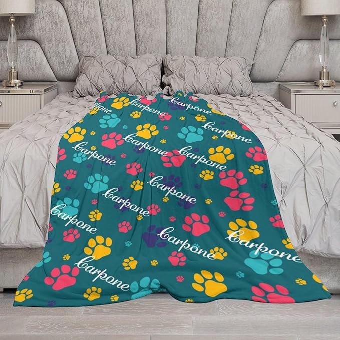 Personalized Paw Print Dog Blanket - Image 6