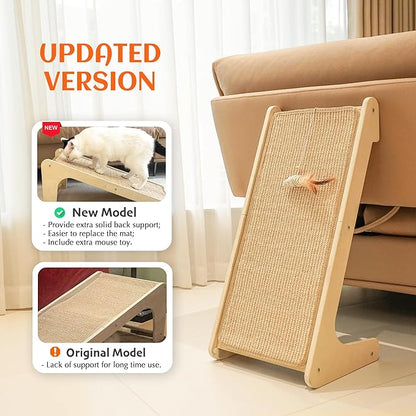 PETKARAY Cat Scratcher, Sisal Scratching Ramp, L Shape Scratch Pad - Image 2