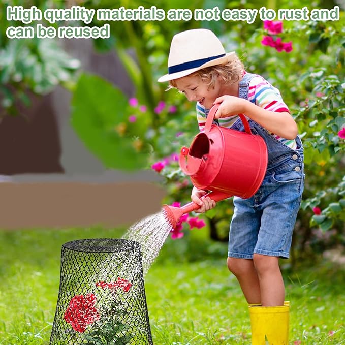 10 Pcs 9.13"×9.13" Chicken Wire Cloche Plant Covers Garden Netting Metal Heavy - Image 5
