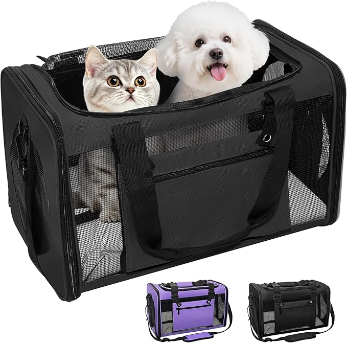 Expandable Cat Carrier Airline Approved Soft-Sided Pet Travel Carrier by Lowiparr