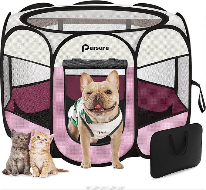 Dog Cat Playpen Indoor Outdoor for Puppy Pet Travel, Dogs Enclosure Tent Crates by PERSURE