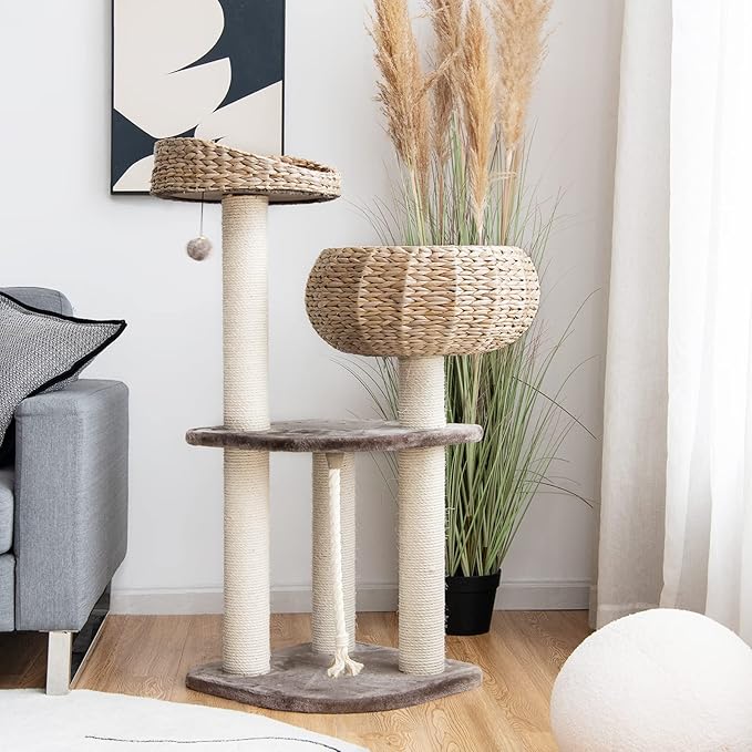 Tangkula Modern Cat Tree for Indoor Cats, Small/Tall Cat Tower - Image 2