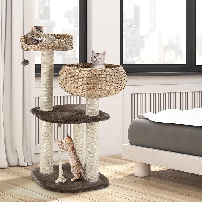 Tangkula Modern Cat Tree for Indoor Cats, Small/Tall Cat Tower - Image 8
