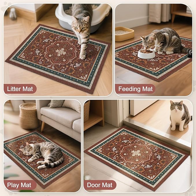 Unicorn Catcher Cat Litter Mat 33" x 22" Non-Slip Litter Box Mat Washable - Image 7