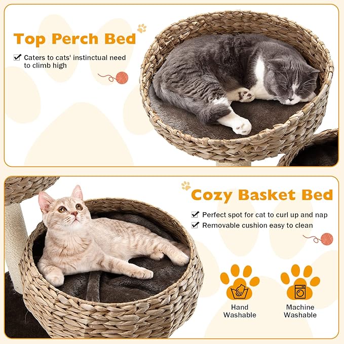 Tangkula Modern Cat Tree for Indoor Cats, Small/Tall Cat Tower - Image 4