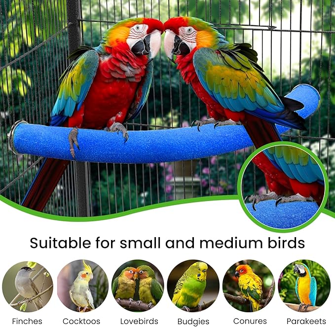 FrgKbTm U Shape Parrot Perch Stand Toy Bird Platform Sand Paw Grinding Clean - Image 4