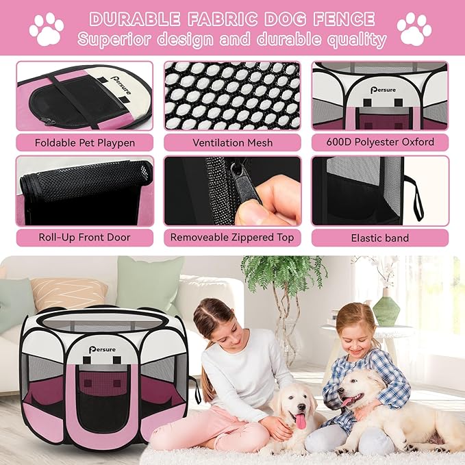 Dog Cat Playpen Indoor Outdoor for Puppy Pet Travel, Dogs Enclosure Tent Crates - Image 4