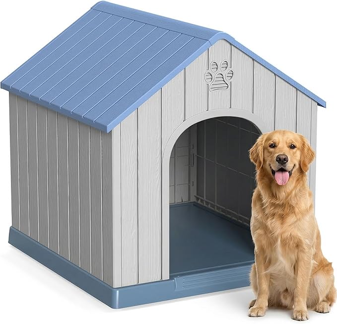 DRATO Outdoor Dog House Waterproof Roof, Large Capacity Pet House by DRATOprovidesawarmandcozy