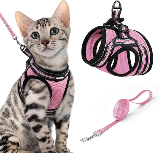 rabbitgoo Cat Harness and Leash, Step-in Escape Proof Kitten Harness Set by rabbitgoo