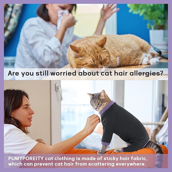 PUMYPOREITY Cat Anti-Licking Sweater – Reduce Over-Grooming & Fur Shedding - Image 2