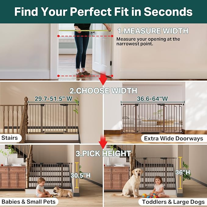 Cumbor 29.7–51.5" Extra Wide Baby Gate - Image 2