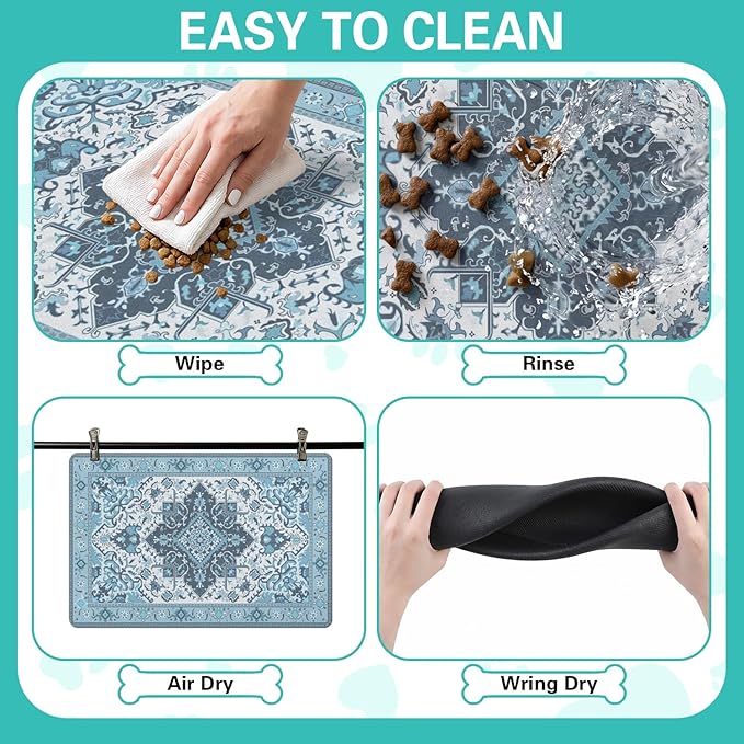 Pet Feeding Mat for Floors Waterproof Dog Mat for Food and Water Absorbent - Image 4