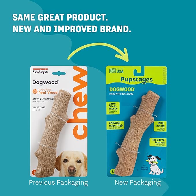 Pupstages Dogwood Dog Chew Toy, Made in the USA – Real-Wood Blend, Natural - Image 7