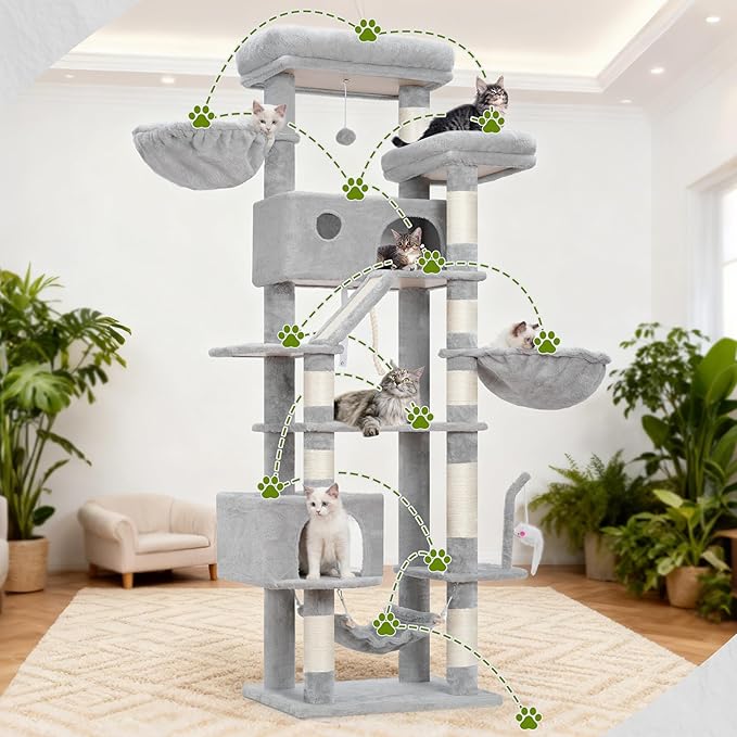 Gitelsnour Cat Tree for Large Cats, 78.7" Tall Cat Tower for Indoor Cats - Image 6