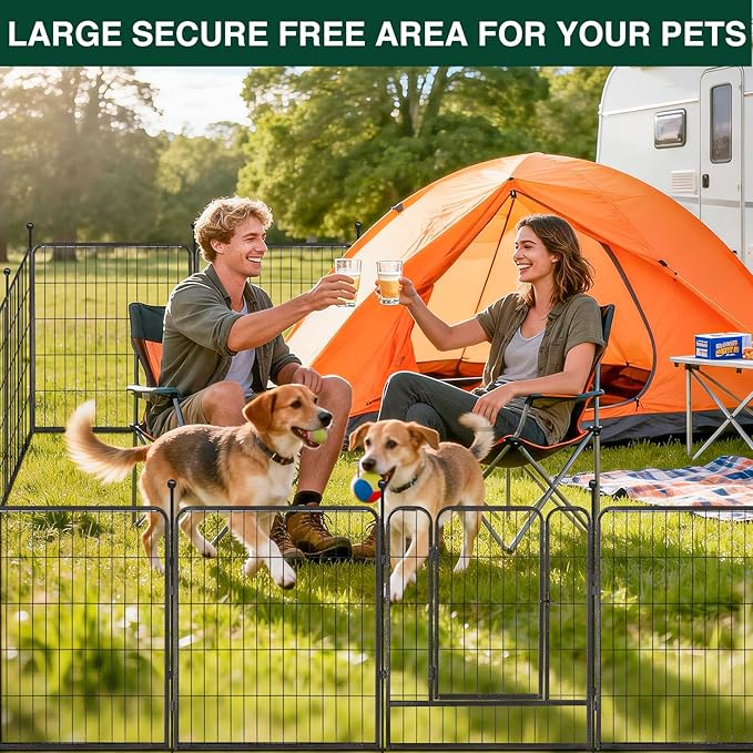 VISCOO Dog Playpen Outdoor, 16 Panels 32" H Dog Pen Indoor, Metal Dog Fence - Image 2