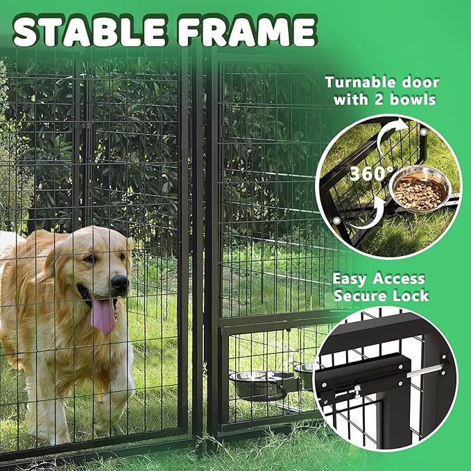 LEMBERI Heavy Duty Large Outdoor Dog Kennel 8x4x6 FT, Escape-Proof Dog Run - Image 3
